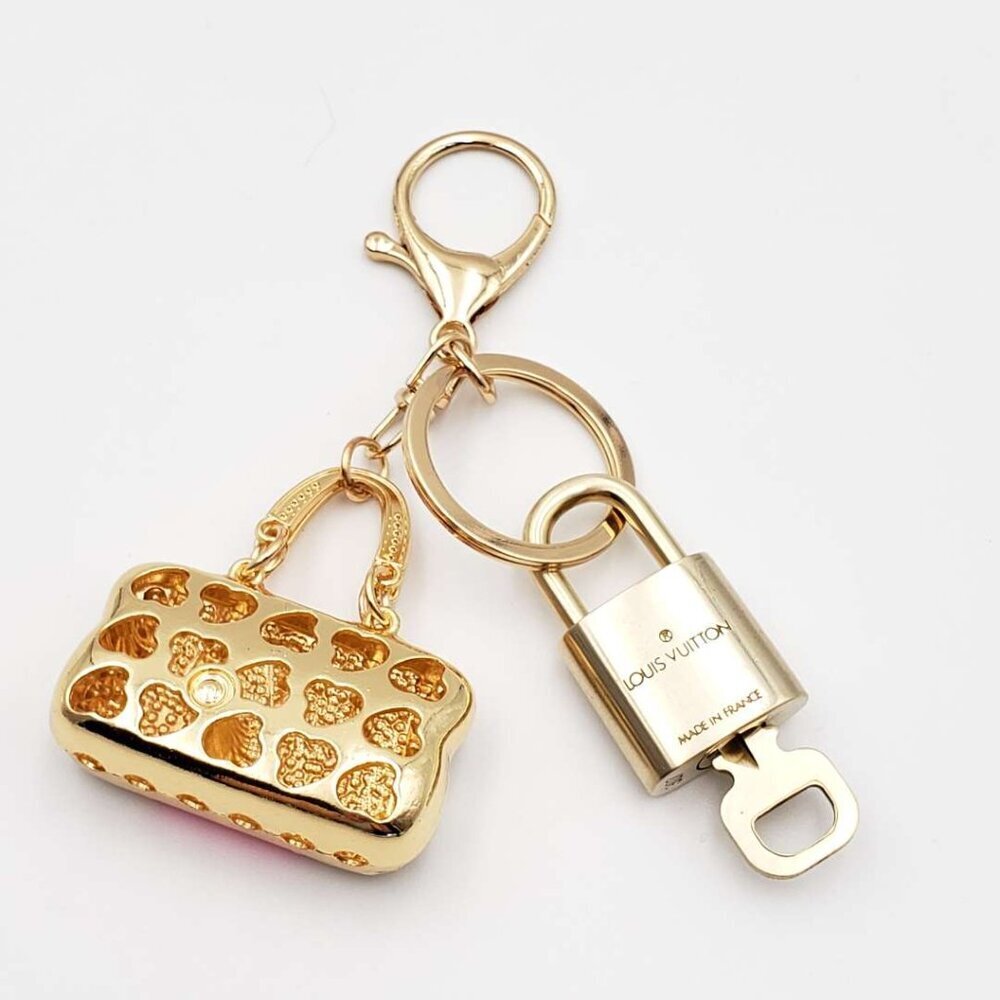 Authentic Louis Vuitton Gold Lock 🔒 Keychain Bag Unbranded Charm LV - Picture 7 of 7